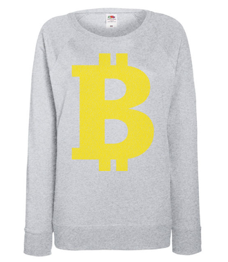 Bitcoinowy minimalizm - Bluza z nadrukiem - Bitcoin - Kryptowaluty - Damska