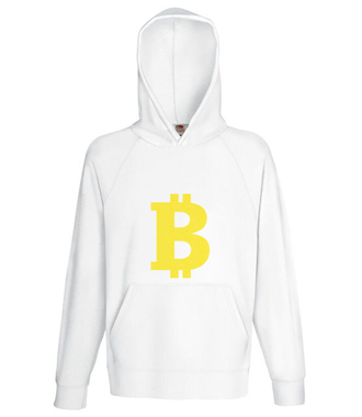 Bitcoinowy minimalizm - Bluza z nadrukiem - Kryptowaluty - bitcoin - Męska z kapturem