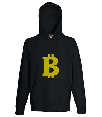 Bitcoinowy minimalizm - Bluza z nadrukiem - Kryptowaluty - bitcoin - Męska z kapturem