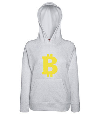 Bitcoinowy minimalizm - Bluza z nadrukiem - Bitcoin - Kryptowaluty - Damska z kapturem