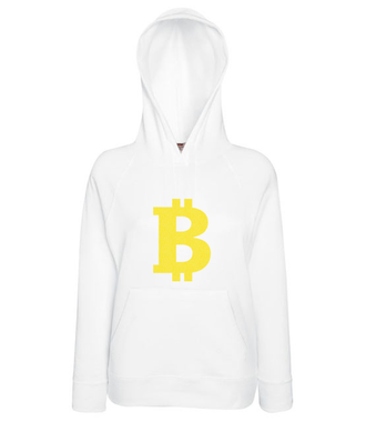 Bitcoinowy minimalizm - Bluza z nadrukiem - Kryptowaluty - bitcoin - Damska z kapturem