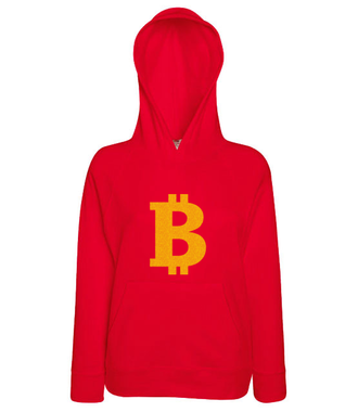 Bitcoinowy minimalizm - Bluza z nadrukiem - Kryptowaluty - bitcoin - Damska z kapturem