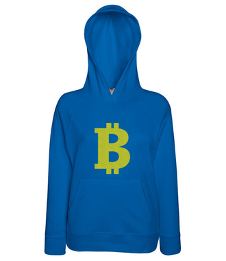 Bitcoinowy minimalizm - Bluza z nadrukiem - Kryptowaluty - bitcoin - Damska z kapturem