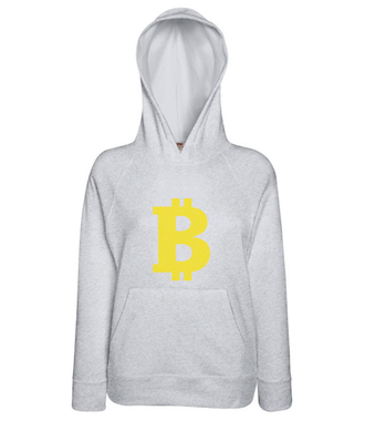 Bitcoinowy minimalizm - Bluza z nadrukiem - Kryptowaluty - bitcoin - Damska z kapturem