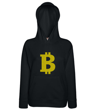Bitcoinowy minimalizm - Bluza z nadrukiem - Kryptowaluty - bitcoin - Damska z kapturem