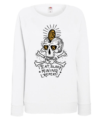 Grafika krypto górnika - Bluza z nadrukiem - Bitcoin - Kryptowaluty - Damska