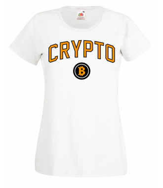 W amerykańskim stylu - Koszulka z nadrukiem - Kryptowaluty - bitcoin - Damska