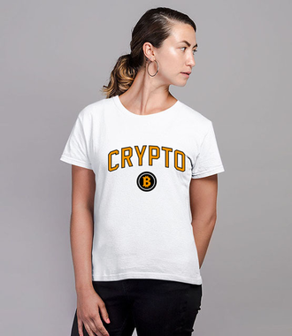 W amerykańskim stylu - Koszulka z nadrukiem - Kryptowaluty - bitcoin - Damska