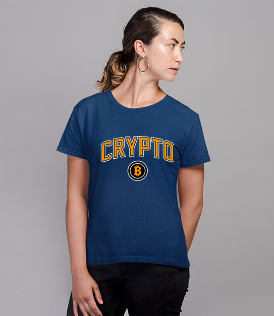 W amerykanskim stylu koszulka z nadrukiem kryptowaluty bitcoin kobieta jipi pl 1890 80