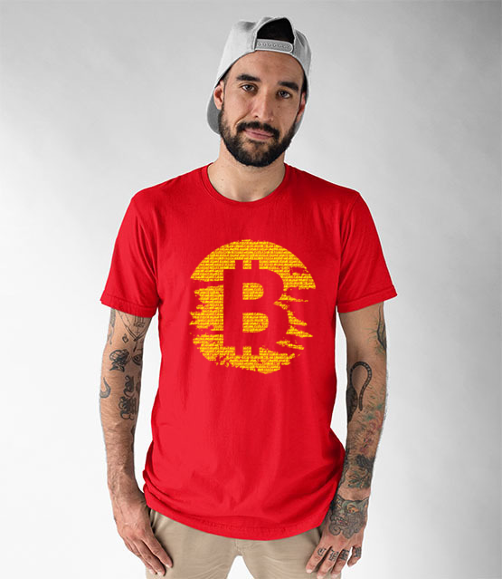 Podniszczone graffiti koszulka z nadrukiem bitcoin kryptowaluty mezczyzna jipi pl 1892 48