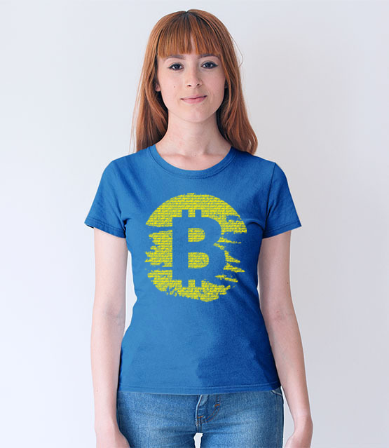 Podniszczone graffiti koszulka z nadrukiem bitcoin kryptowaluty kobieta jipi pl 1892 67