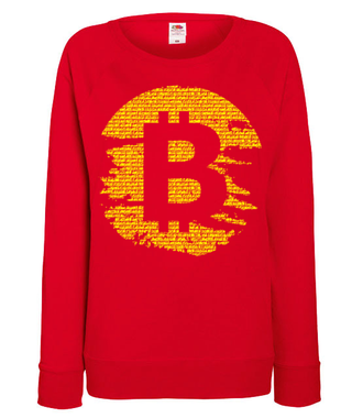 Podniszczone graffiti? - Bluza z nadrukiem - Kryptowaluty - bitcoin - Damska