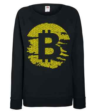 Podniszczone graffiti? - Bluza z nadrukiem - Kryptowaluty - bitcoin - Damska
