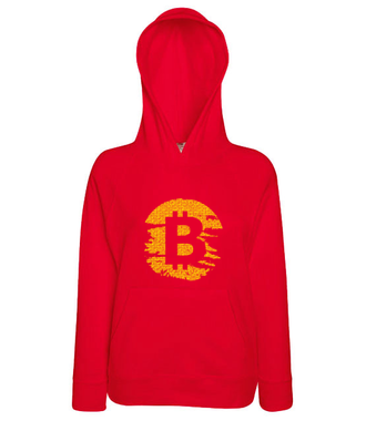 Podniszczone graffiti? - Bluza z nadrukiem - Kryptowaluty - bitcoin - Damska z kapturem