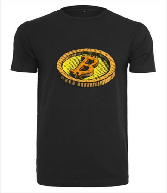 Wizja fizycznego bitcoina koszulka z nadrukiem kryptowaluty bitcoin mezczyzna jipi pl 1895 1