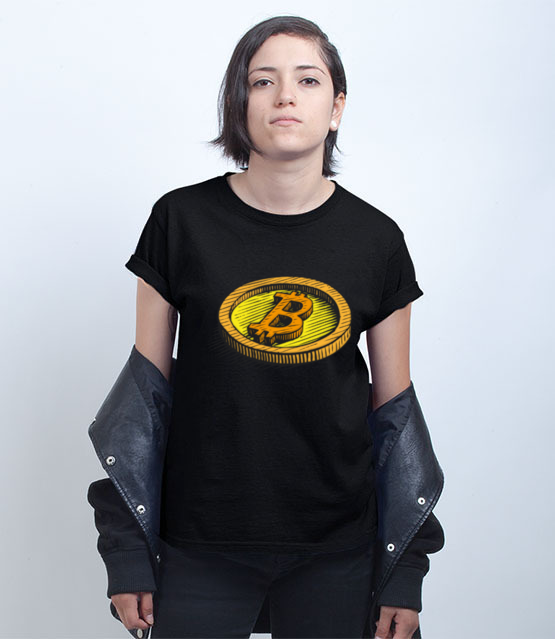 Wizja fizycznego bitcoina koszulka z nadrukiem bitcoin kryptowaluty kobieta jipi pl 1895 70