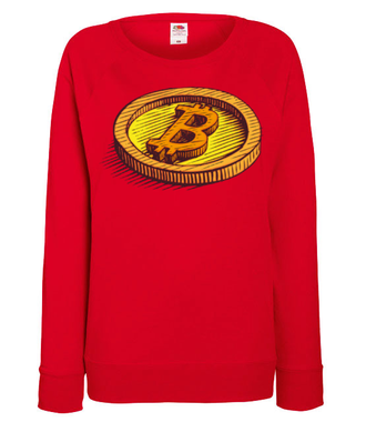 Wizja fizycznego bitcoina - Bluza z nadrukiem - Kryptowaluty - bitcoin - Damska