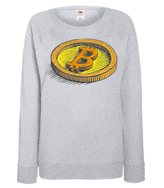 Wizja fizycznego bitcoina - Bluza z nadrukiem - Kryptowaluty - bitcoin - Damska