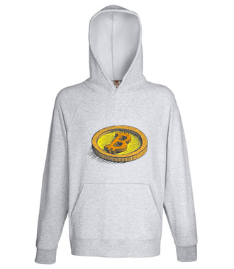 Wizja fizycznego bitcoina - Bluza z nadrukiem - Bitcoin - Kryptowaluty - Męska z kapturem