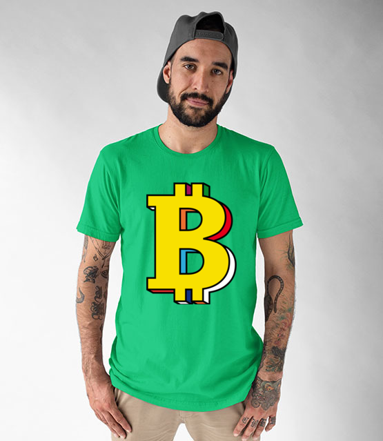 Bitcoin w kolorach teczy koszulka z nadrukiem bitcoin kryptowaluty mezczyzna jipi pl 1898 190