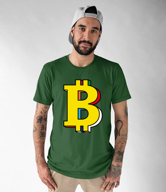 Bitcoin w kolorach teczy koszulka z nadrukiem bitcoin kryptowaluty mezczyzna jipi pl 1898 191