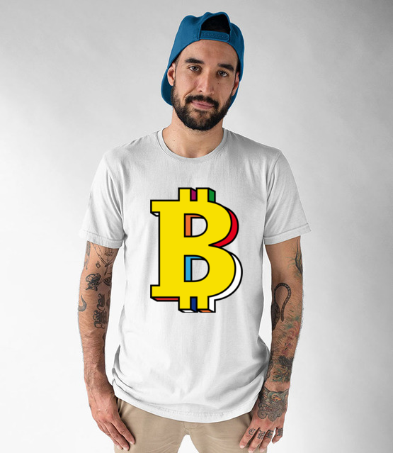 Bitcoin w kolorach teczy koszulka z nadrukiem bitcoin kryptowaluty mezczyzna jipi pl 1898 47