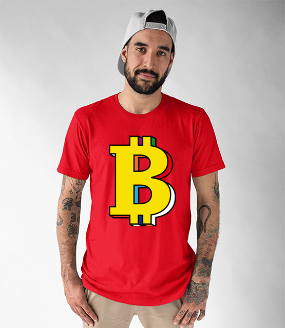 Bitcoin w kolorach teczy koszulka z nadrukiem bitcoin kryptowaluty mezczyzna jipi pl 1898 48