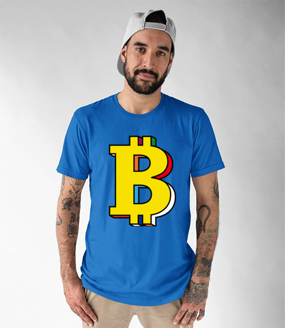 Bitcoin w kolorach teczy koszulka z nadrukiem bitcoin kryptowaluty mezczyzna jipi pl 1898 49