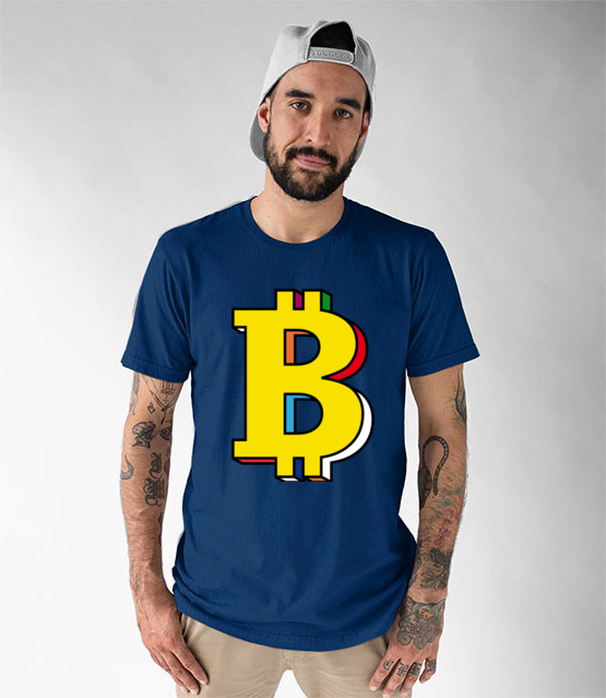 Bitcoin w kolorach teczy koszulka z nadrukiem bitcoin kryptowaluty mezczyzna jipi pl 1898 50