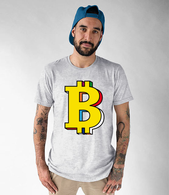 Bitcoin w kolorach teczy koszulka z nadrukiem bitcoin kryptowaluty mezczyzna jipi pl 1898 51