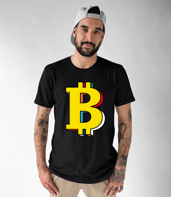 Bitcoin w kolorach teczy koszulka z nadrukiem bitcoin kryptowaluty mezczyzna jipi pl 1899 46