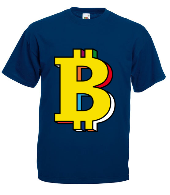 Bitcoin w kolorach teczy koszulka z nadrukiem kryptowaluty bitcoin mezczyzna jipi pl 1898 3