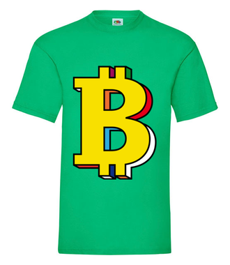 Bitcoin w kolorach tęczy - Koszulka z nadrukiem - Kryptowaluty - bitcoin - Męska