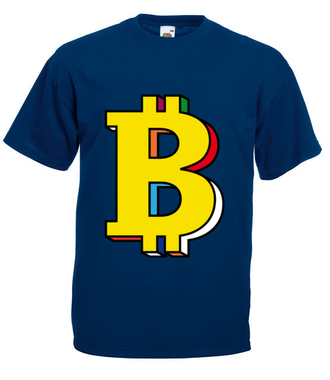 Bitcoin w kolorach tęczy - Koszulka z nadrukiem - Kryptowaluty - bitcoin - Męska