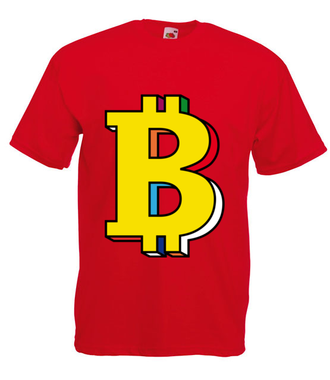Bitcoin w kolorach tęczy - Koszulka z nadrukiem - Kryptowaluty - bitcoin - Męska