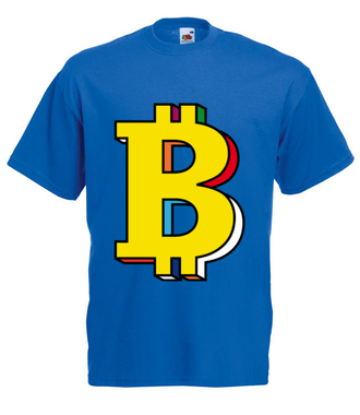 Bitcoin w kolorach tęczy - Koszulka z nadrukiem - Kryptowaluty - bitcoin - Męska