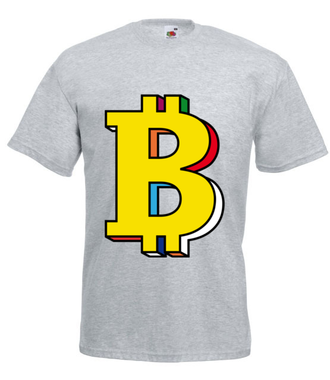 Bitcoin w kolorach tęczy - Koszulka z nadrukiem - Kryptowaluty - bitcoin - Męska