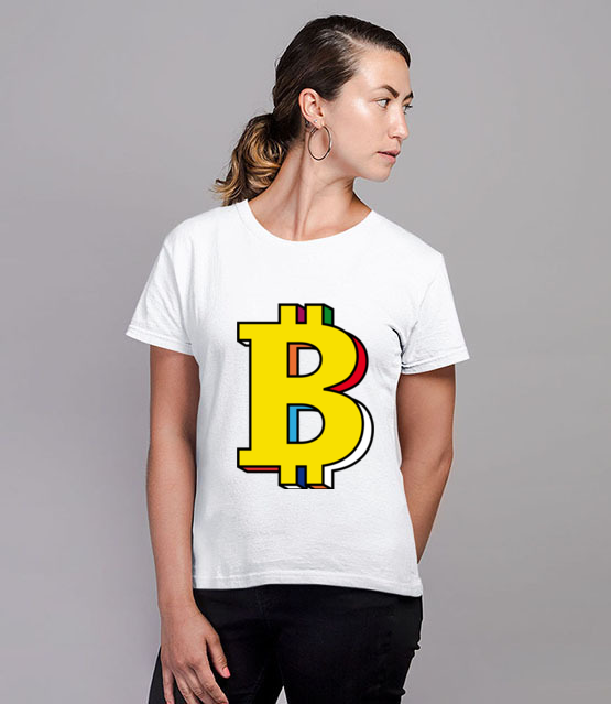 Bitcoin w kolorach teczy koszulka z nadrukiem bitcoin kryptowaluty kobieta jipi pl 1898 77