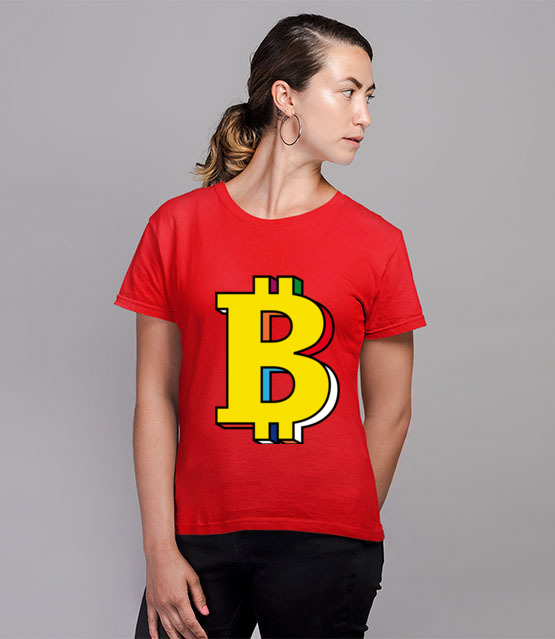 Bitcoin w kolorach teczy koszulka z nadrukiem bitcoin kryptowaluty kobieta jipi pl 1898 78