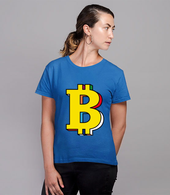 Bitcoin w kolorach teczy koszulka z nadrukiem bitcoin kryptowaluty kobieta jipi pl 1898 79