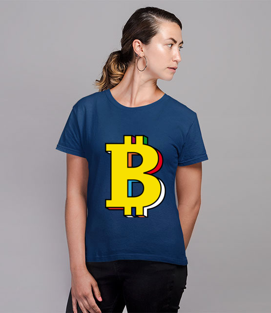 Bitcoin w kolorach teczy koszulka z nadrukiem bitcoin kryptowaluty kobieta jipi pl 1898 80
