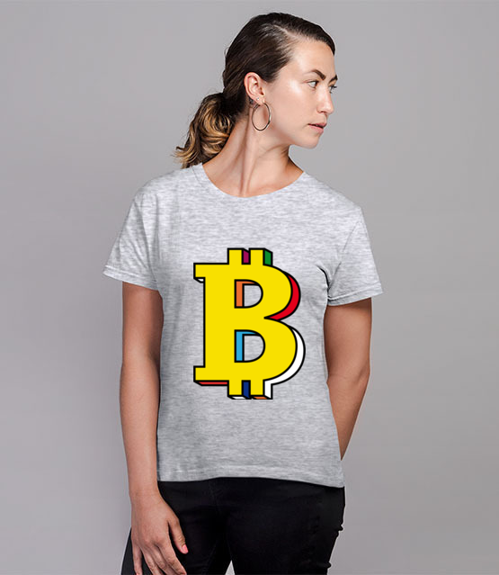 Bitcoin w kolorach teczy koszulka z nadrukiem bitcoin kryptowaluty kobieta jipi pl 1898 81