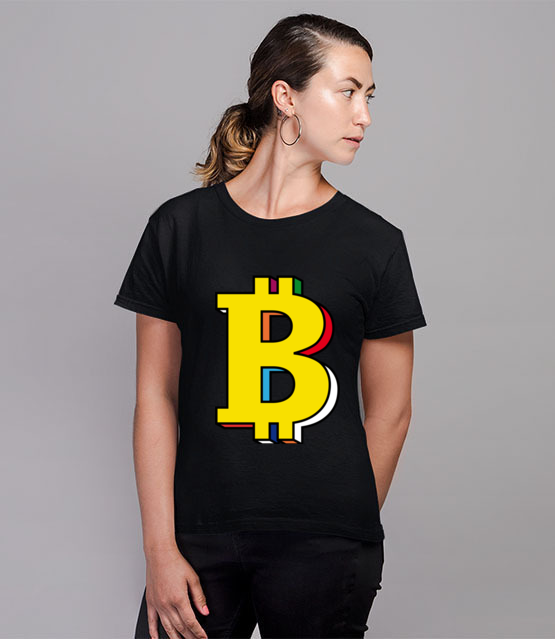Bitcoin w kolorach teczy koszulka z nadrukiem bitcoin kryptowaluty kobieta jipi pl 1899 76