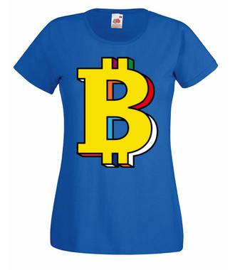 Bitcoin w kolorach tęczy - Koszulka z nadrukiem - Kryptowaluty - bitcoin - Damska
