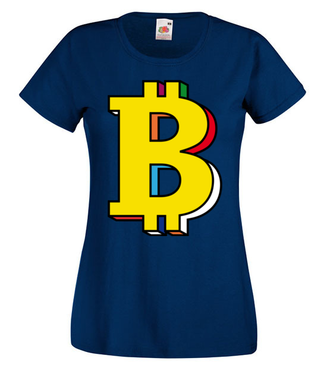 Bitcoin w kolorach tęczy - Koszulka z nadrukiem - Kryptowaluty - bitcoin - Damska