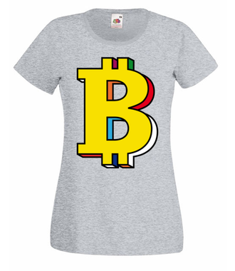 Bitcoin w kolorach tęczy - Koszulka z nadrukiem - Kryptowaluty - bitcoin - Damska
