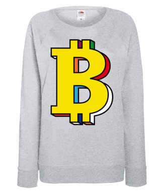 Bitcoin w kolorach tęczy - Bluza z nadrukiem - Kryptowaluty - bitcoin - Damska