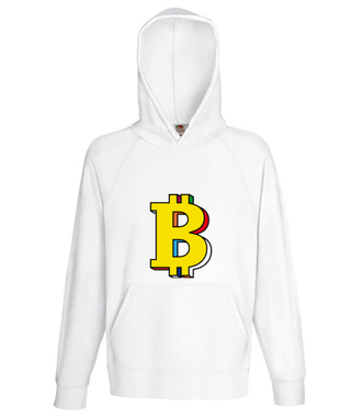 Bitcoin w kolorach tęczy - Bluza z nadrukiem - Kryptowaluty - bitcoin - Męska z kapturem