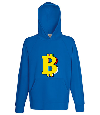 Bitcoin w kolorach tęczy - Bluza z nadrukiem - Kryptowaluty - bitcoin - Męska z kapturem