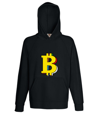 Bitcoin w kolorach tęczy - Bluza z nadrukiem - Kryptowaluty - bitcoin - Męska z kapturem